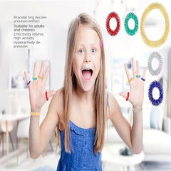 5pcs Finger Massage Ring Hand Massage Tool Creative Solid Spring Finger Roller
