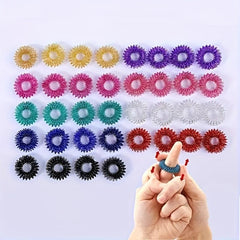 5pcs Finger Massage Ring Hand Massage Tool Creative Solid Spring Finger Roller