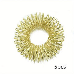5pcs Finger Massage Ring Hand Massage Tool Creative Solid Spring Finger Roller