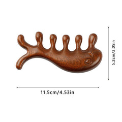Wood Massage Comb Scalp Massager Wide Tooth Comb Gua Sha Tool