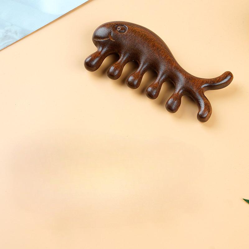 Wood Massage Comb Scalp Massager Wide Tooth Comb Gua Sha Tool