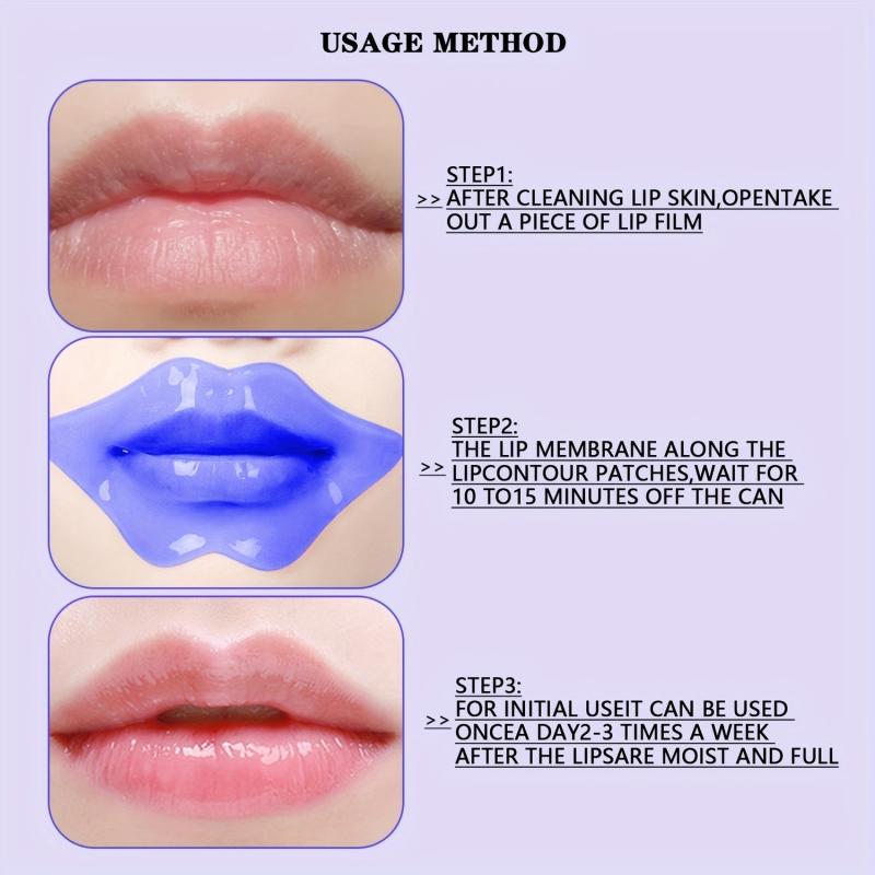 20Pcs Blueberry Lip Masks Moisturizing Lip Sleep Mask Plumps Dry Lips