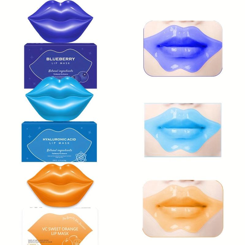 20Pcs Blueberry Lip Masks Moisturizing Lip Sleep Mask Plumps Dry Lips