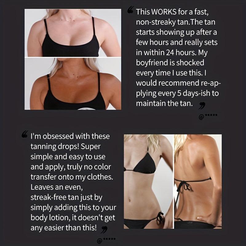 Deep Chocolate Self Tanner Drops, Sunless Tanning Water Solution