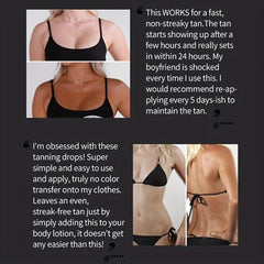 Deep Chocolate Self Tanner Drops, Sunless Tanning Water Solution