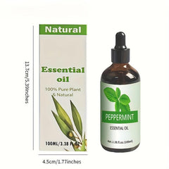 100ml Peppermint Aromatherapy Essential Oil with Glass Dropper