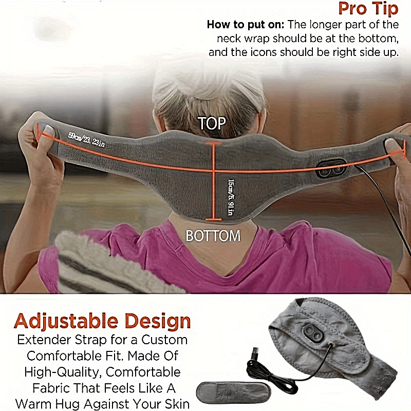 Neck Protection Massager Hot Compress Physiotherapy Neck Heating Wrap Brace