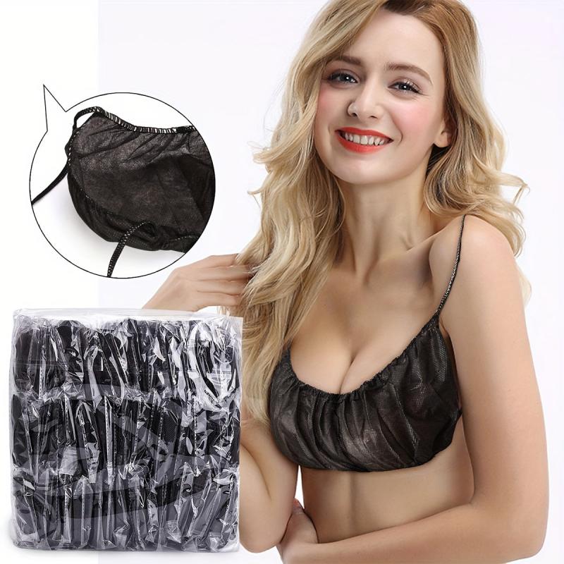 50Pcs Women Disposable Bras Elastic Strap Spa Top Underwear Non Woven Brassieres