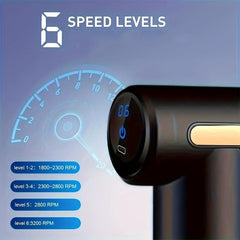 Compact Mini Massage Gun Percussion Massager 6 Speed Levels Personal Massager