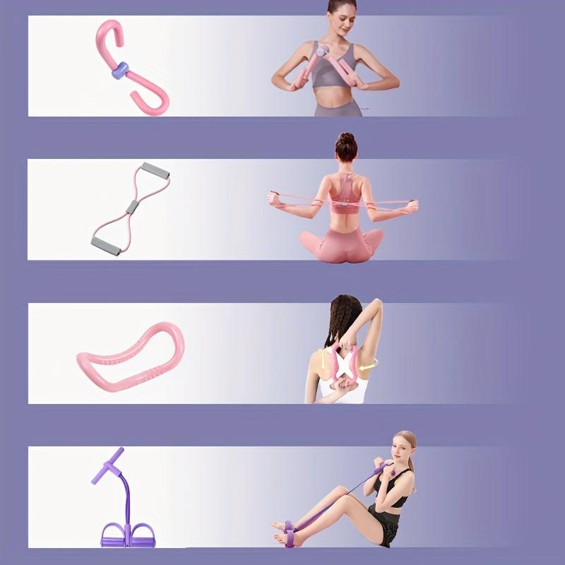 4pcs Pedal Resistance Band Set For Bodybuilding Training