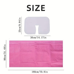 100Pcs Disposable Massage Table Sheets Set - Soft Bed Sheet & Face Cra