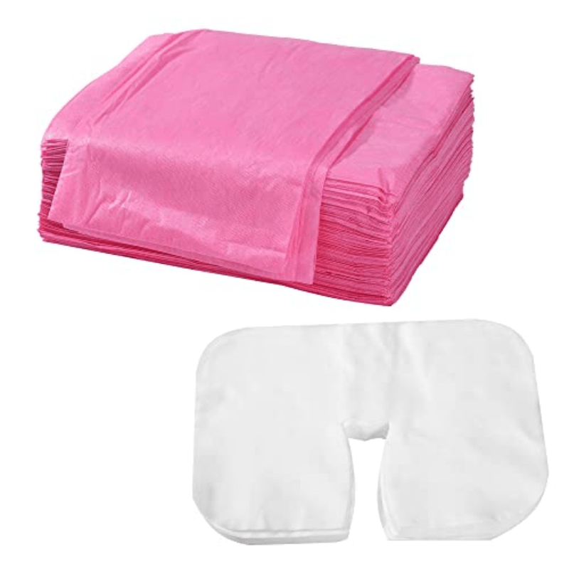 100Pcs Disposable Massage Table Sheets Set - Soft Bed Sheet & Face Cra