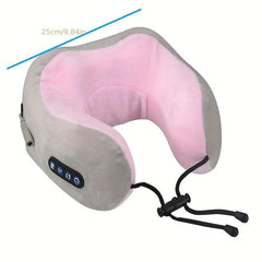 U-Shaped Neck Massager Pillow with Heat & Vibration - Neck Support for Travel