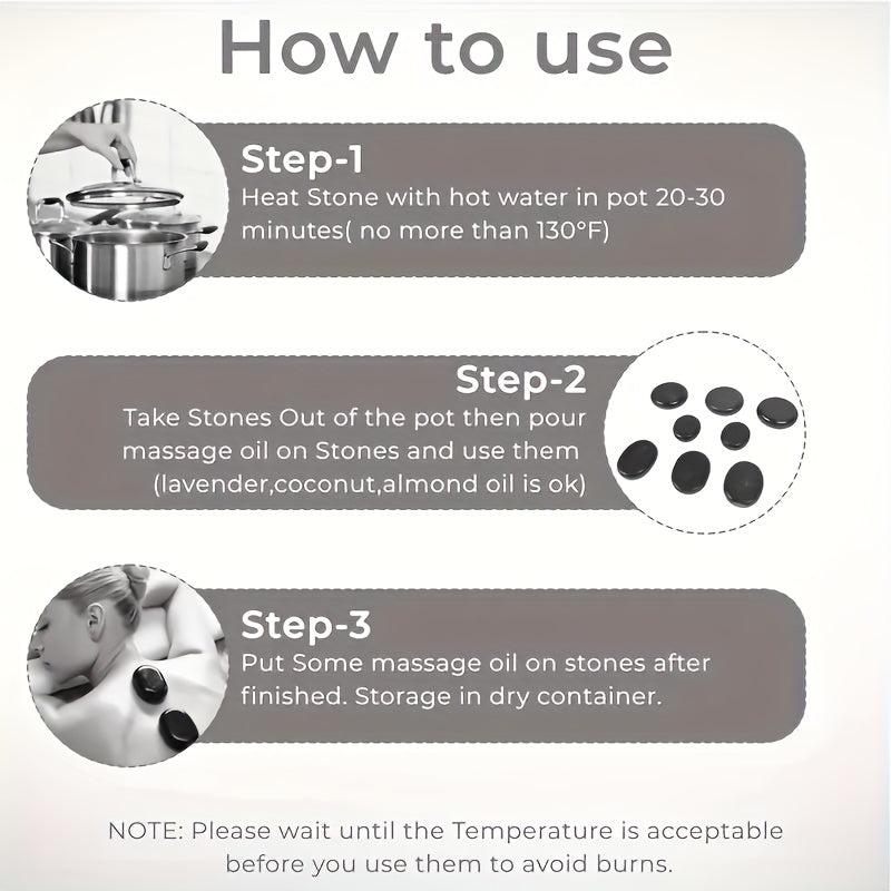 2pcs Large Hot Massage Stones for Home and Spa Relaxation