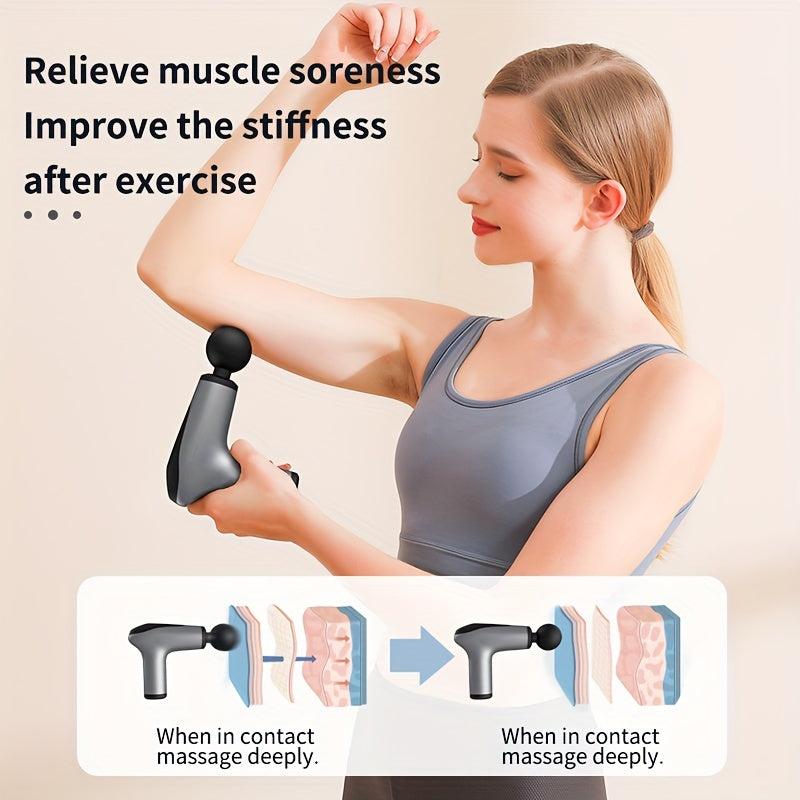 Mini Massage Gun 4 Heads Handheld Percussion Massage Compact Personal Massager