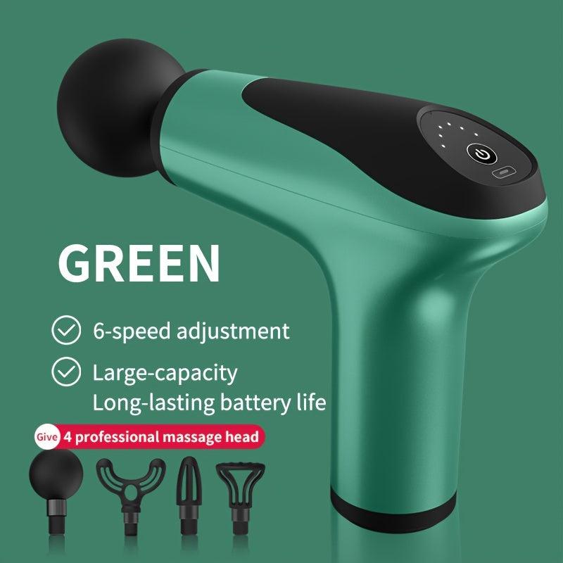 Mini Massage Gun 4 Heads Handheld Percussion Massage Compact Personal Massager