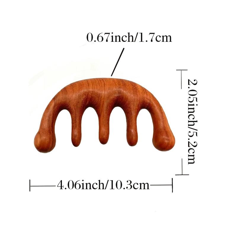 Wooden Massage Comb Gua Sha Wide Tooth Comb Natural Sandalwood Massager