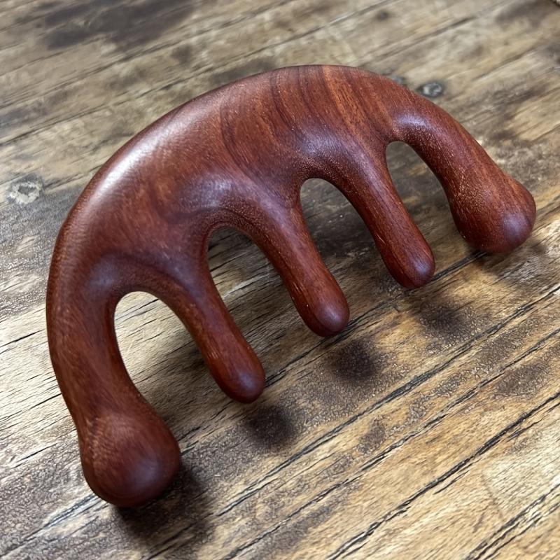 Wooden Massage Comb Gua Sha Wide Tooth Comb Natural Sandalwood Massager