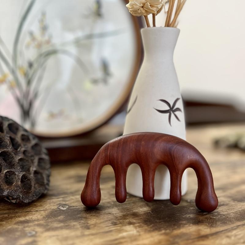 Wooden Massage Comb Gua Sha Wide Tooth Comb Natural Sandalwood Massager