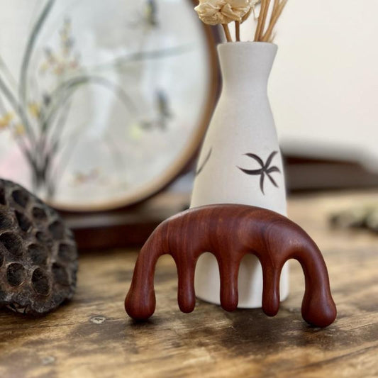 Wooden Massage Comb Gua Sha Wide Tooth Comb Natural Sandalwood Massager