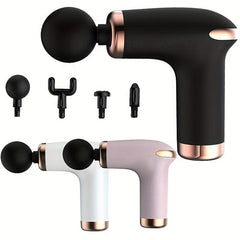 Mini Massage Gun Portable Handheld Muscle Massager with 4 Heads
