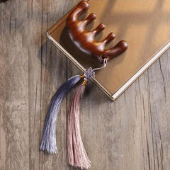 Natural Verawood Massage Comb with Tassel Hair Massage Comb
