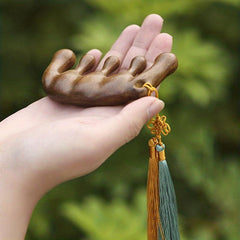 Natural Verawood Massage Comb with Tassel Hair Massage Comb