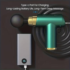 Handheld Mini Massage Gun with 6 Intensity Levels & 4 Heads