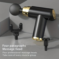 Handheld Mini Massage Gun with 6 Intensity Levels & 4 Heads