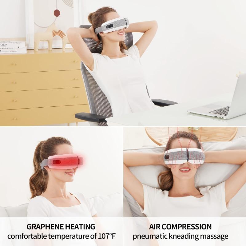 Heated Eye Massager Music Heat Migraines Reduce Strain