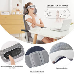 Heated Eye Massager Music Heat Migraines Reduce Strain