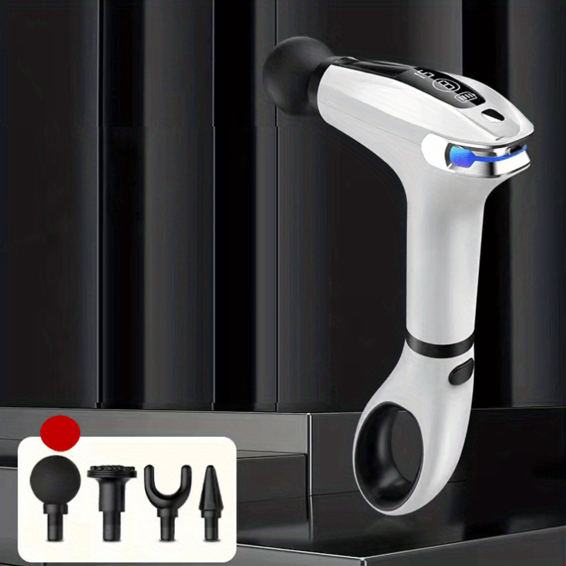 Long Handle Massage Gun 4 Massage Heads Deep Tissue Body Massager
