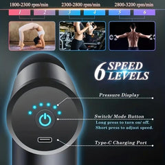 Mini Massage Gun 6 Speed Levels Muscle Relaxation FCC CE