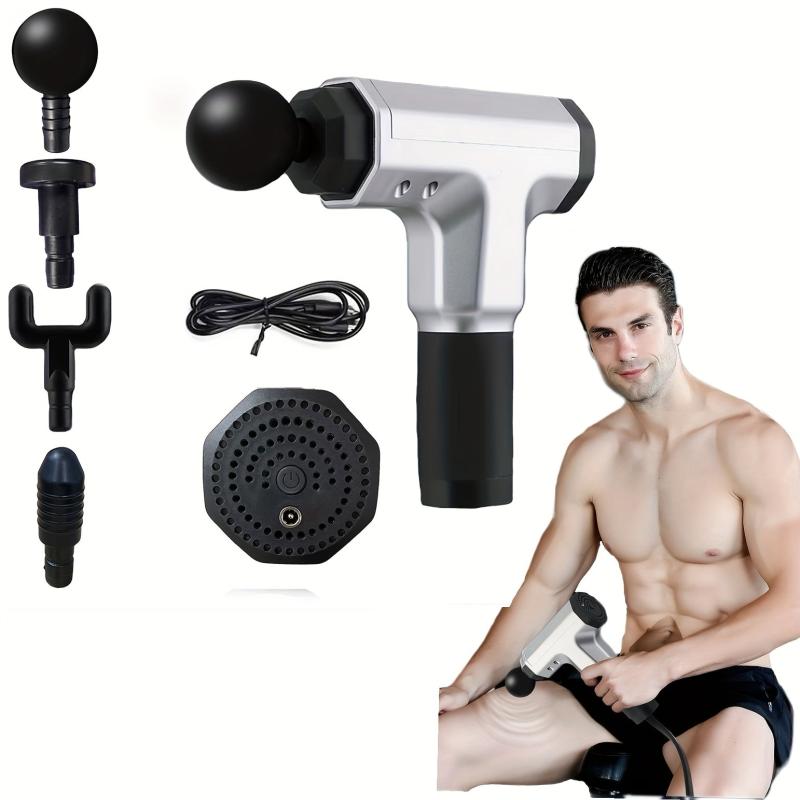 Mini Massage Gun 4 Heads Rechargeable Cordless Handheld Deep Tissue Percussion