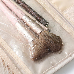 Travel Toiletry Bag with Hook Portable Makeup Organizer Beige