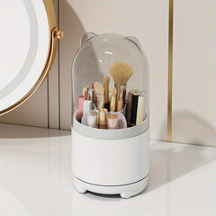 Bear Makeup Brush Holder with Dustproof Cover Organizer