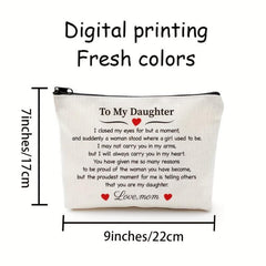 Daughter Gift From Mom To My Daughter Makeup Cosmetic Bag