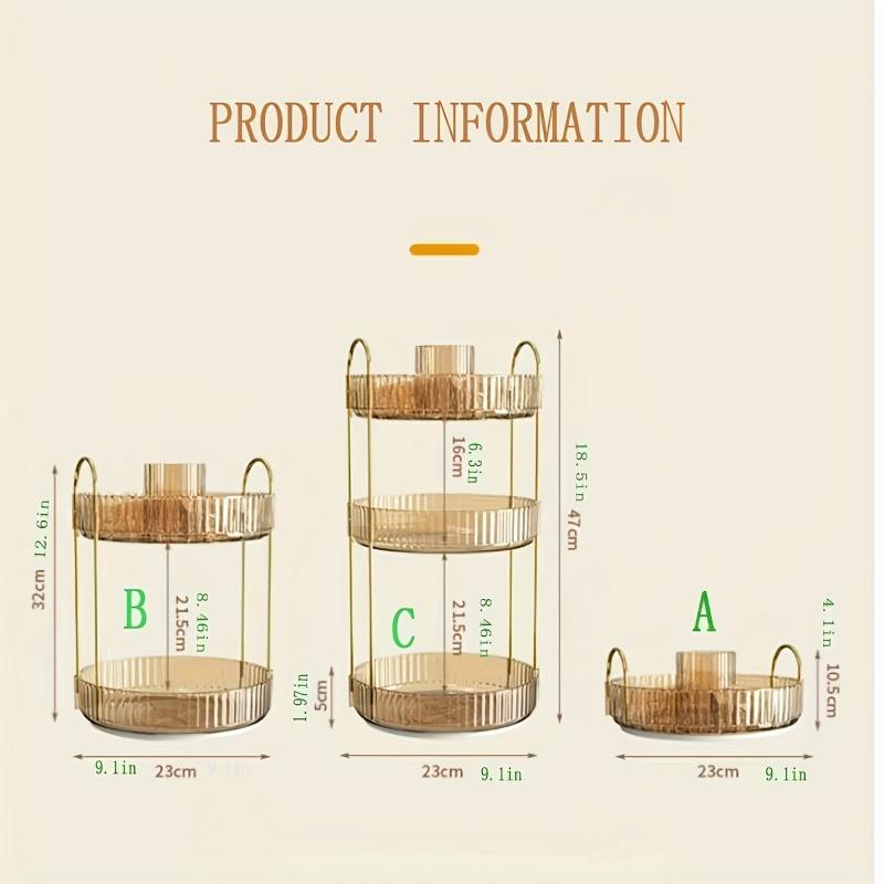 360 Rotating Makeup Organizer High Capacity Clear Make Up Storage