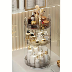 360 Rotating Makeup Organizer High Capacity Clear Make Up Storage