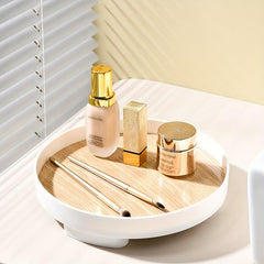 Round Decorative Tray for Perfume Aromatherapy Cosmetic Fruit Storage