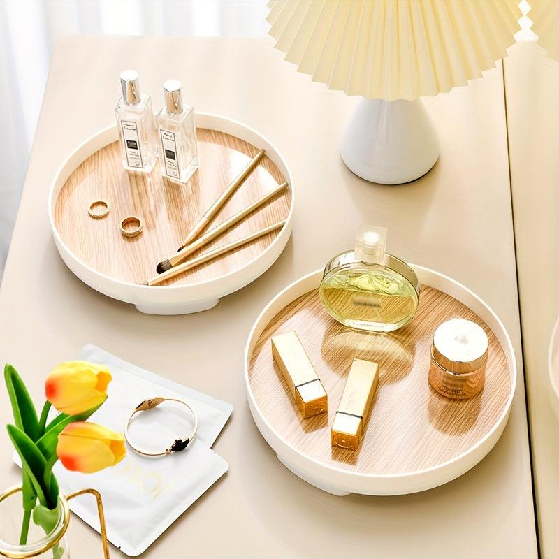 Round Decorative Tray for Perfume Aromatherapy Cosmetic Fruit Storage