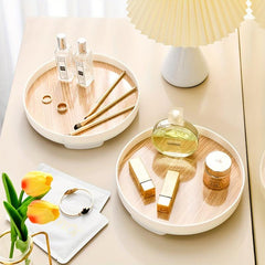 Round Decorative Tray for Perfume Aromatherapy Cosmetic Fruit Storage
