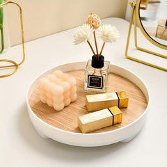 Round Decorative Tray for Perfume Aromatherapy Cosmetic Fruit Storage