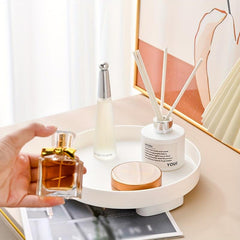 Round Decorative Tray for Perfume Aromatherapy Cosmetic Fruit Storage