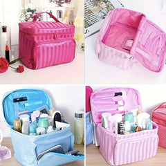 Stylish Portable Cosmetic Bag with Handle & Large Capacity for Women