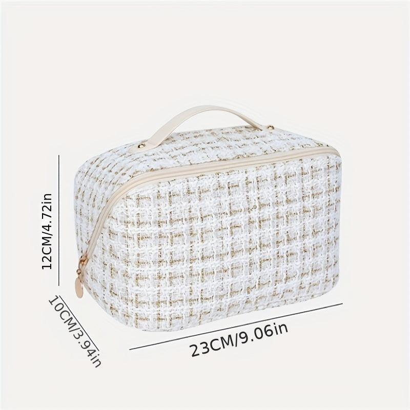Plaid Travel Makeup Bag Cosmetic Organizer for Women