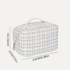 Plaid Travel Makeup Bag Cosmetic Organizer for Women