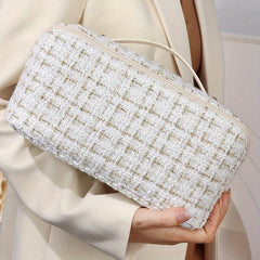 Plaid Travel Makeup Bag Cosmetic Organizer for Women