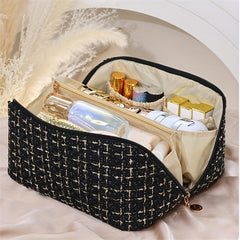 Plaid Travel Makeup Bag Cosmetic Organizer for Women