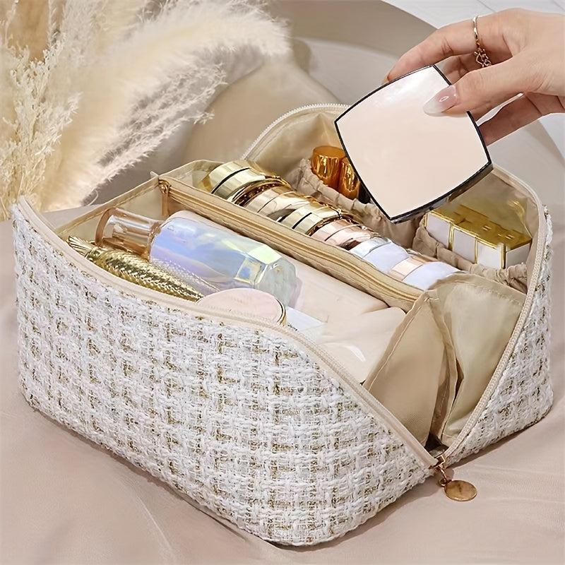 Plaid Travel Makeup Bag Cosmetic Organizer for Women